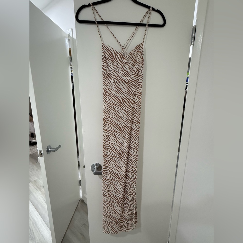 Brown and White Zebra Dress